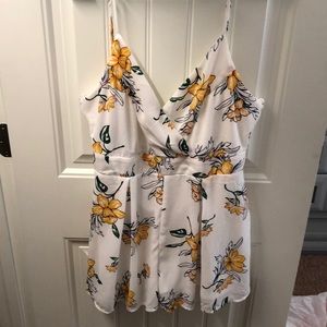 White floral romper